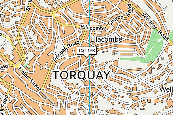 TQ1 1PB map - OS VectorMap District (Ordnance Survey)