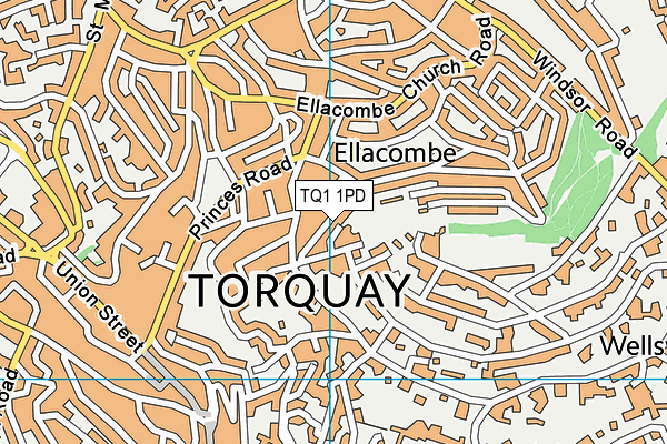 TQ1 1PD map - OS VectorMap District (Ordnance Survey)