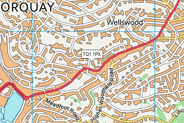 TQ1 1PX map - OS VectorMap District (Ordnance Survey)