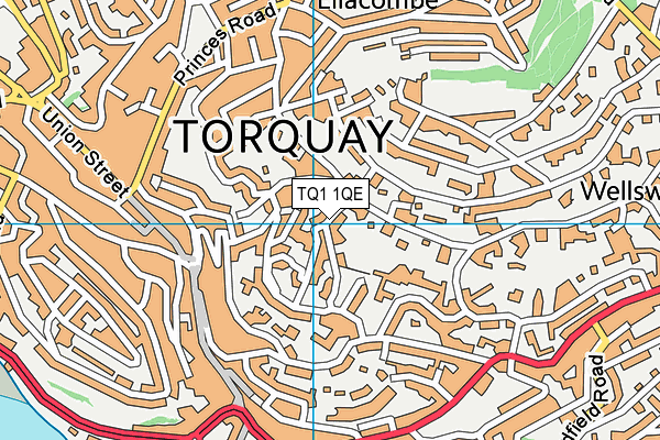TQ1 1QE map - OS VectorMap District (Ordnance Survey)