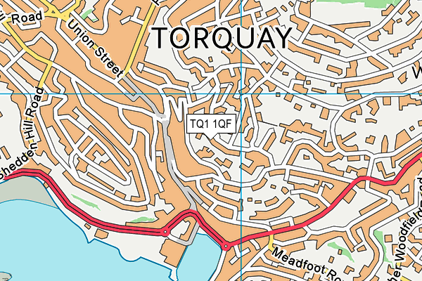 TQ1 1QF map - OS VectorMap District (Ordnance Survey)
