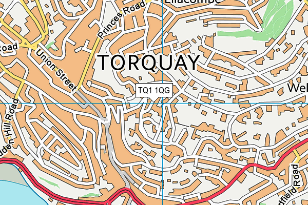 TQ1 1QG map - OS VectorMap District (Ordnance Survey)