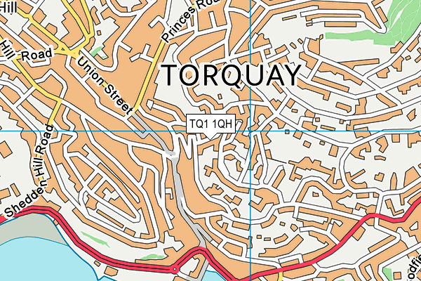 TQ1 1QH map - OS VectorMap District (Ordnance Survey)