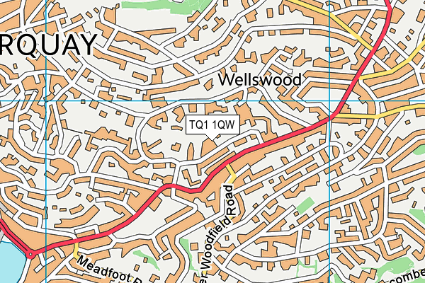 TQ1 1QW map - OS VectorMap District (Ordnance Survey)