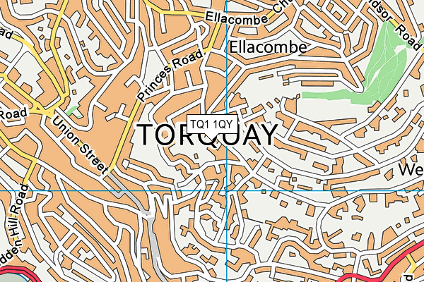 TQ1 1QY map - OS VectorMap District (Ordnance Survey)
