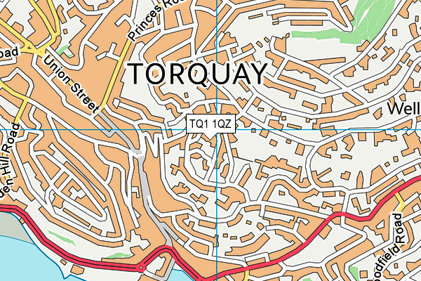 TQ1 1QZ map - OS VectorMap District (Ordnance Survey)