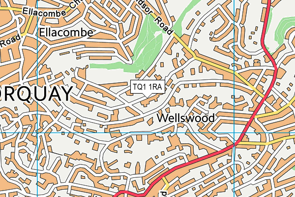 TQ1 1RA map - OS VectorMap District (Ordnance Survey)