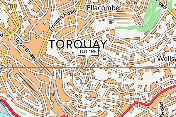 TQ1 1RB map - OS VectorMap District (Ordnance Survey)