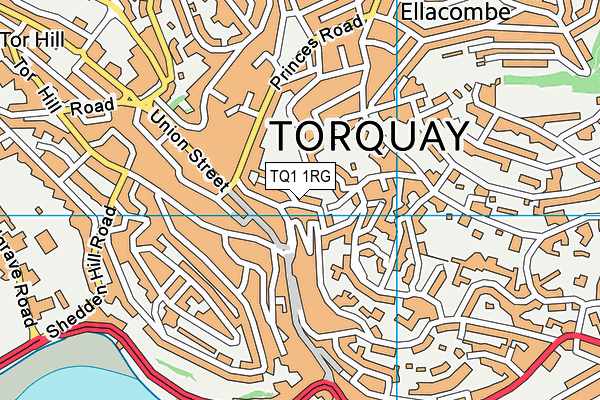 TQ1 1RG map - OS VectorMap District (Ordnance Survey)