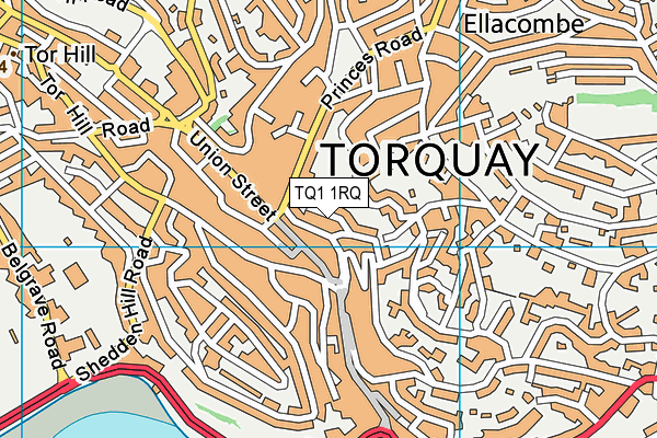 TQ1 1RQ map - OS VectorMap District (Ordnance Survey)