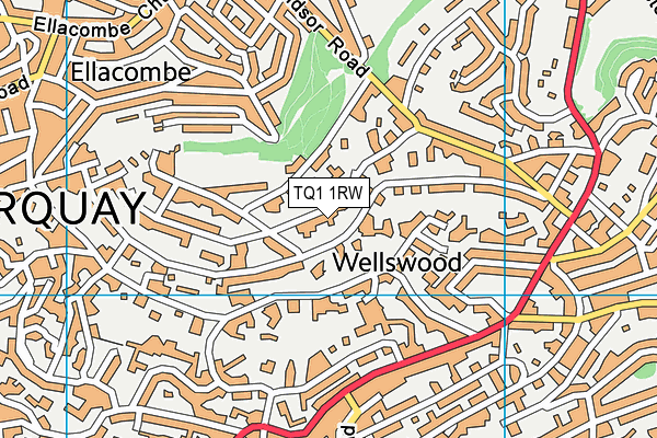 TQ1 1RW map - OS VectorMap District (Ordnance Survey)