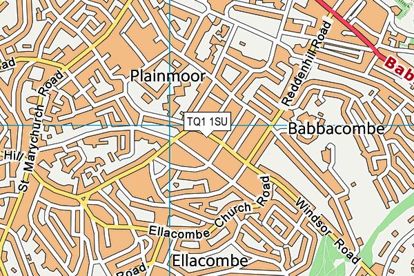TQ1 1SU map - OS VectorMap District (Ordnance Survey)
