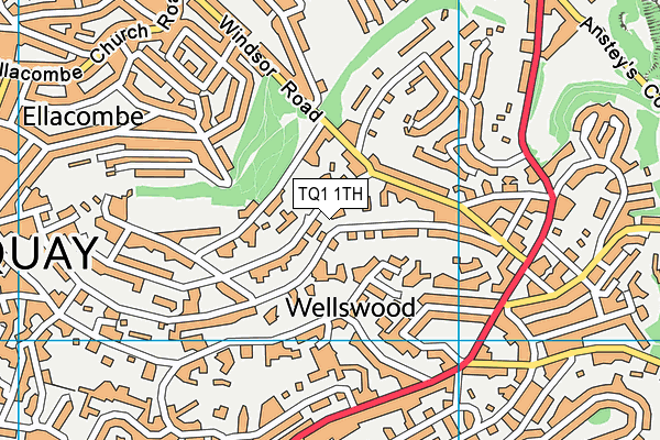 TQ1 1TH map - OS VectorMap District (Ordnance Survey)