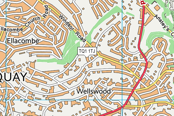TQ1 1TJ map - OS VectorMap District (Ordnance Survey)