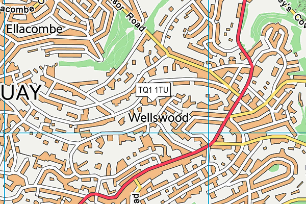 TQ1 1TU map - OS VectorMap District (Ordnance Survey)