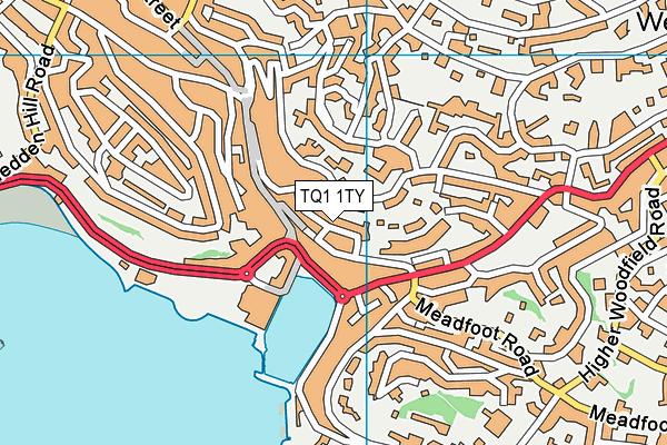 TQ1 1TY map - OS VectorMap District (Ordnance Survey)