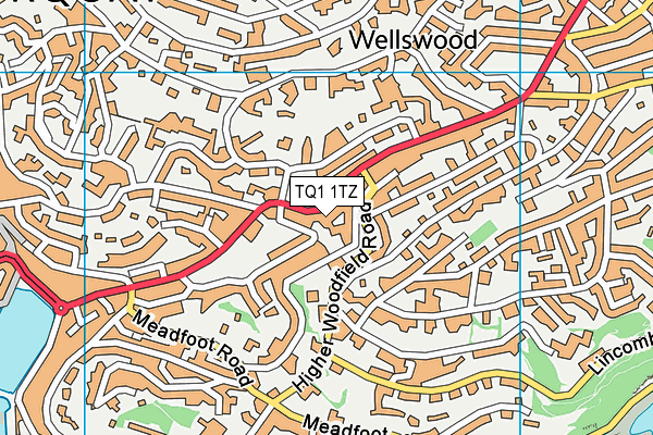 TQ1 1TZ map - OS VectorMap District (Ordnance Survey)