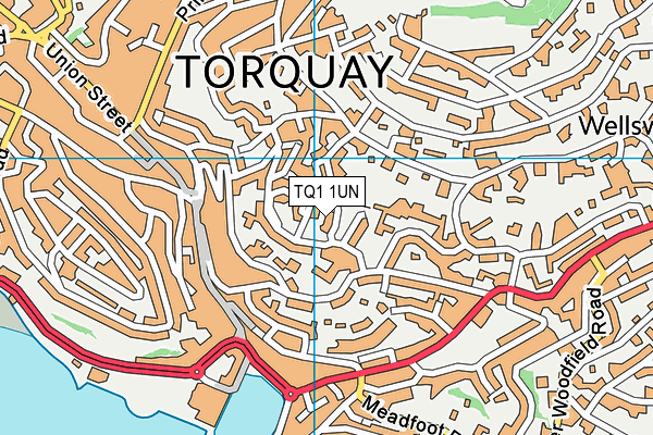 TQ1 1UN map - OS VectorMap District (Ordnance Survey)