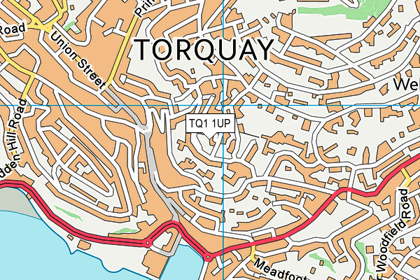 TQ1 1UP map - OS VectorMap District (Ordnance Survey)