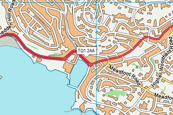 TQ1 2AA map - OS VectorMap District (Ordnance Survey)