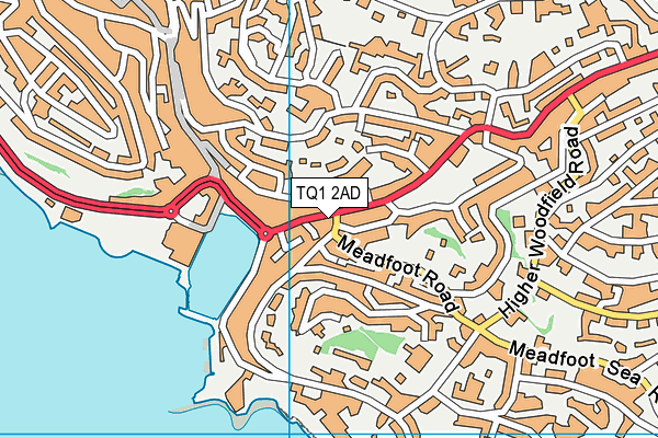 TQ1 2AD map - OS VectorMap District (Ordnance Survey)