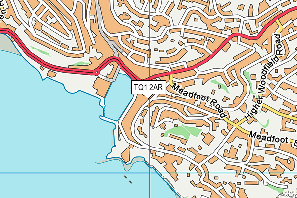 TQ1 2AR map - OS VectorMap District (Ordnance Survey)