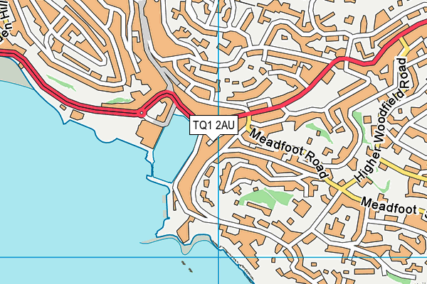 TQ1 2AU map - OS VectorMap District (Ordnance Survey)