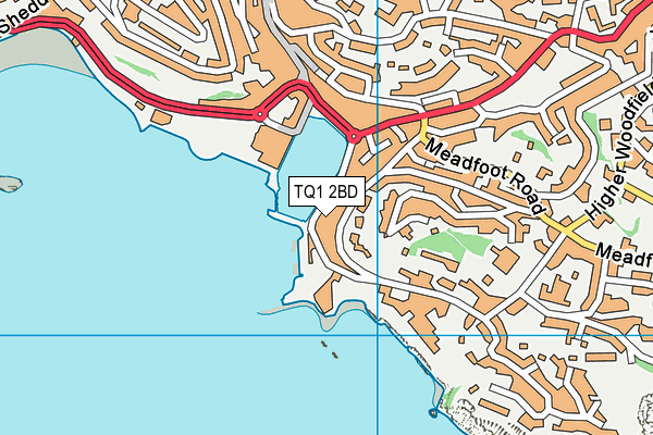 TQ1 2BD map - OS VectorMap District (Ordnance Survey)
