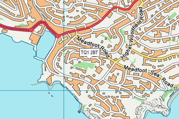 TQ1 2BT map - OS VectorMap District (Ordnance Survey)