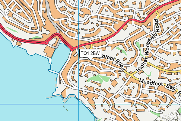 TQ1 2BW map - OS VectorMap District (Ordnance Survey)