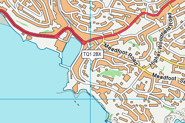 TQ1 2BX map - OS VectorMap District (Ordnance Survey)