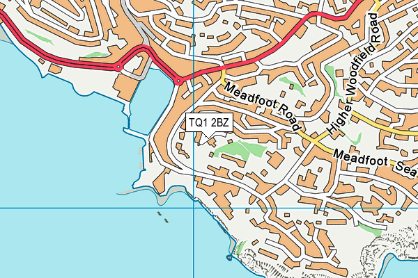 TQ1 2BZ map - OS VectorMap District (Ordnance Survey)