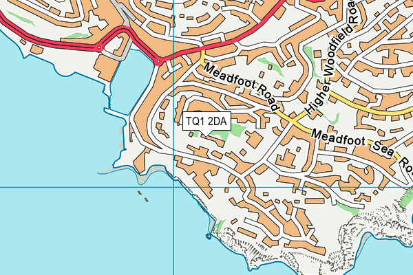 TQ1 2DA map - OS VectorMap District (Ordnance Survey)