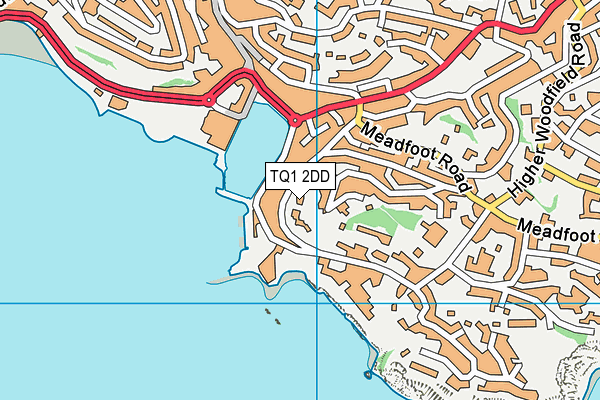 TQ1 2DD map - OS VectorMap District (Ordnance Survey)