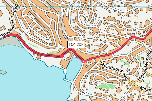 TQ1 2DF map - OS VectorMap District (Ordnance Survey)