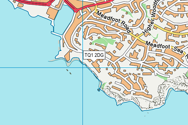 TQ1 2DG map - OS VectorMap District (Ordnance Survey)