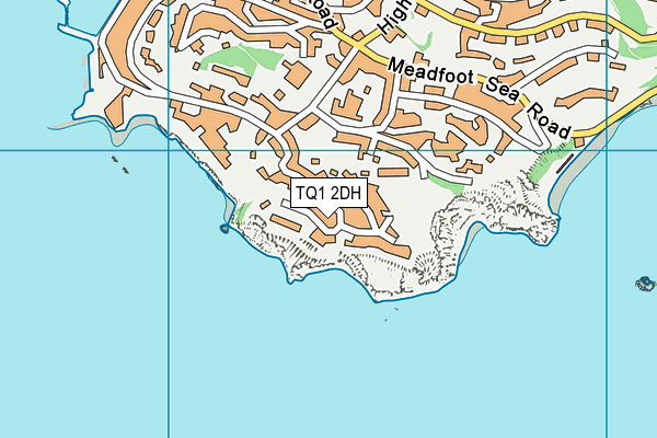 TQ1 2DH map - OS VectorMap District (Ordnance Survey)