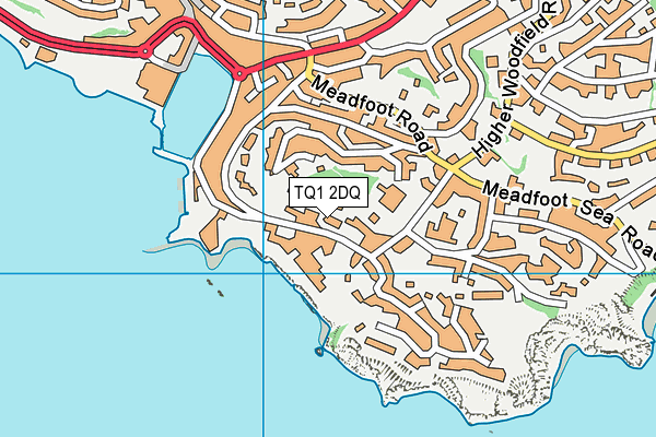 TQ1 2DQ map - OS VectorMap District (Ordnance Survey)