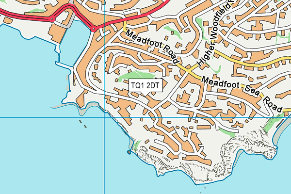 TQ1 2DT map - OS VectorMap District (Ordnance Survey)