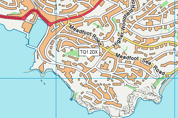 TQ1 2DX map - OS VectorMap District (Ordnance Survey)