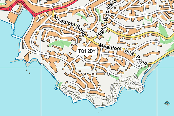 TQ1 2DY map - OS VectorMap District (Ordnance Survey)