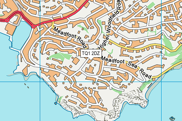 TQ1 2DZ map - OS VectorMap District (Ordnance Survey)
