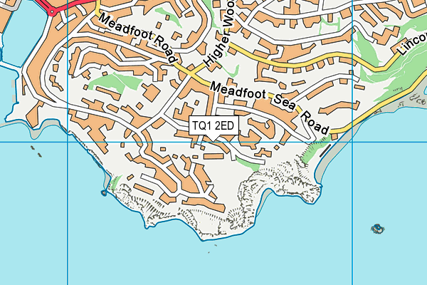 TQ1 2ED map - OS VectorMap District (Ordnance Survey)