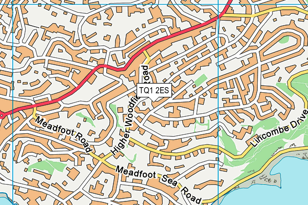 TQ1 2ES map - OS VectorMap District (Ordnance Survey)