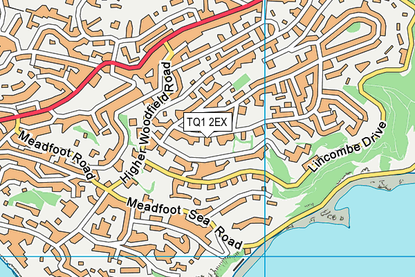 TQ1 2EX map - OS VectorMap District (Ordnance Survey)