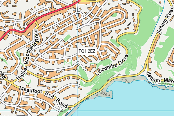 TQ1 2EZ map - OS VectorMap District (Ordnance Survey)