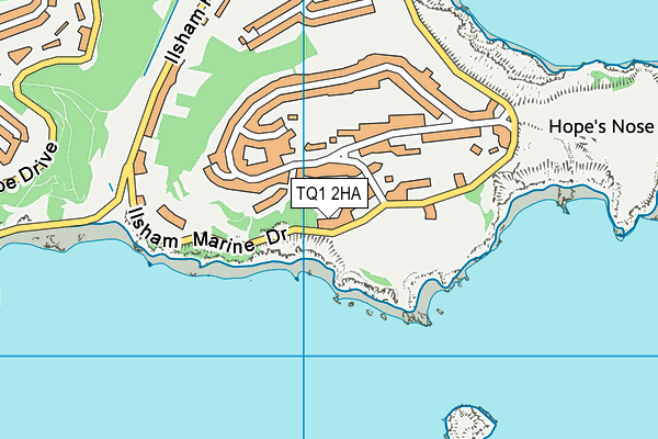 TQ1 2HA map - OS VectorMap District (Ordnance Survey)