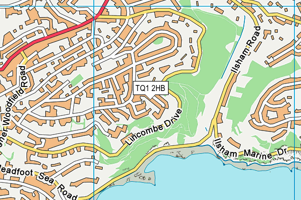 TQ1 2HB map - OS VectorMap District (Ordnance Survey)