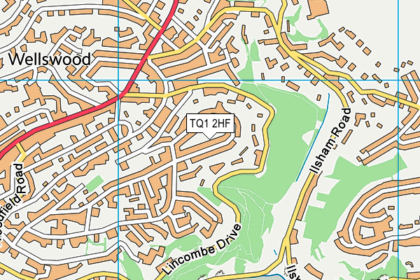 TQ1 2HF map - OS VectorMap District (Ordnance Survey)