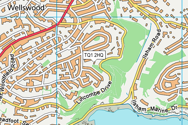 TQ1 2HQ map - OS VectorMap District (Ordnance Survey)